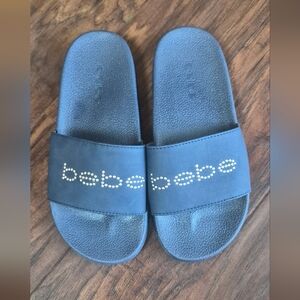 Bebe Navy Slide Sandels Size 8